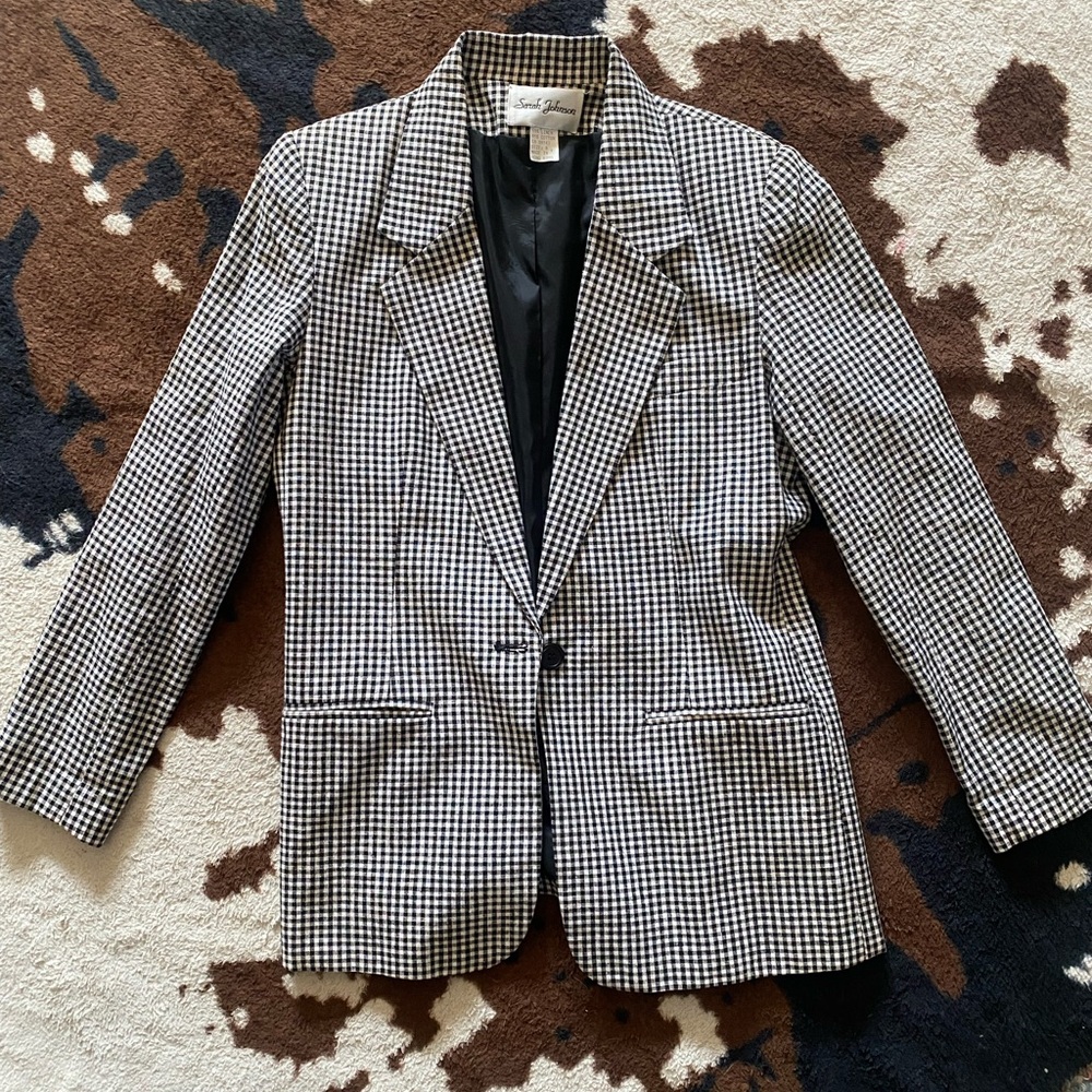 Black and White Gingham Blazer